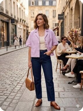 Universal Thread Lavender Short-Sleeve Button-Down Shirt